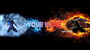 Sub-Zero and Scorpion Mortal Kombat Fire and Ice Battle Custom Banner HD wallpaper