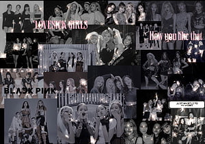 Blackpink Aesthetic Collage Wallpaper with Lovesick Girls and How You Like That Text HD wallpaper
