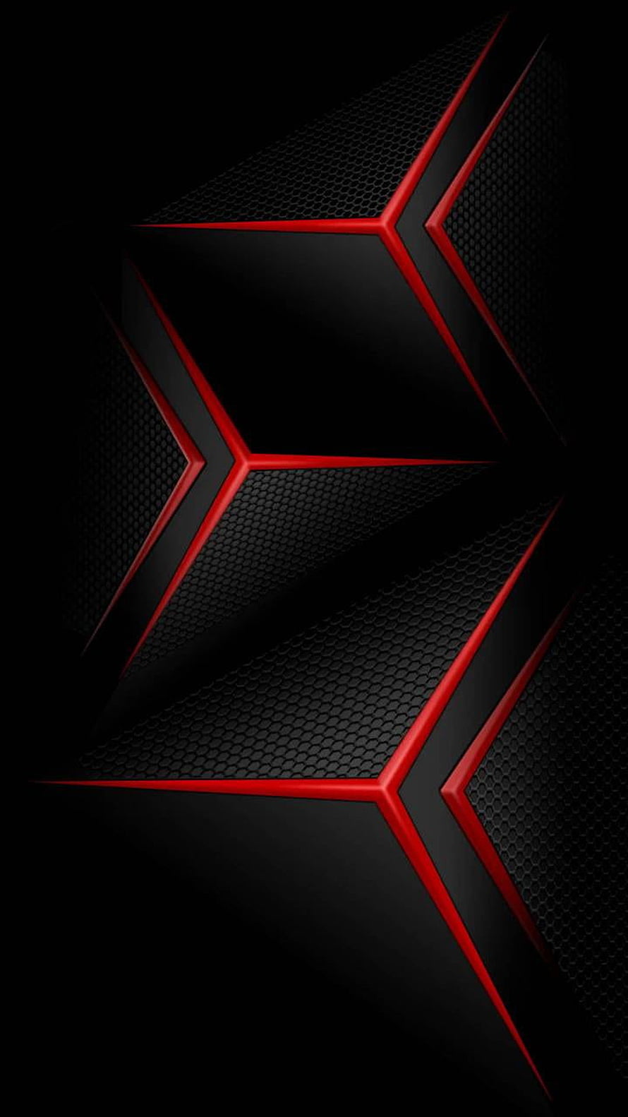Abstract Black and Red Geometric Pattern with Carbon Fiber Texture HD phone wallpaper
