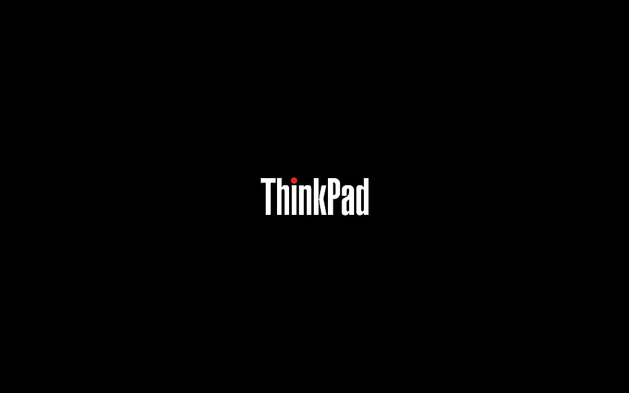 Minimalist ThinkPad Logo on Black Background HD wallpaper