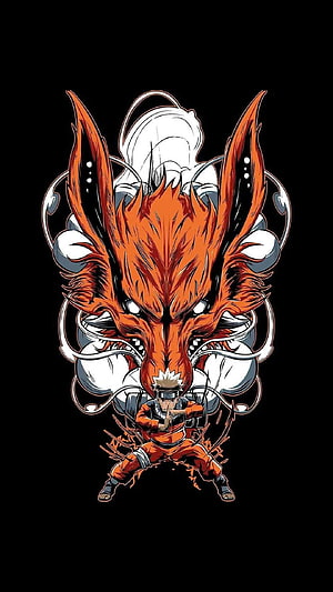 Naruto Uzumaki Performing Hand Signs With Nine-Tails Fox Mask Anime Wallpaper HD phone wallpaper