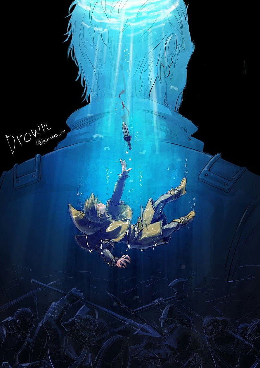 Thorfinn and Askeladd Drowning Scene from Vinland Saga Manga HD phone wallpaper