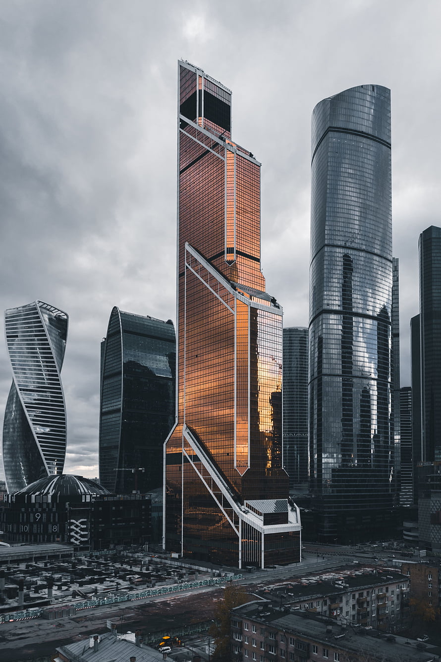 Moscow City Skyscrapers: Federation Tower and Federal Business Center Architecture HD phone wallpaper