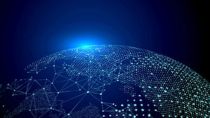 Glowing Digital Globe With Network Connections And Data Nodes HD wallpaper