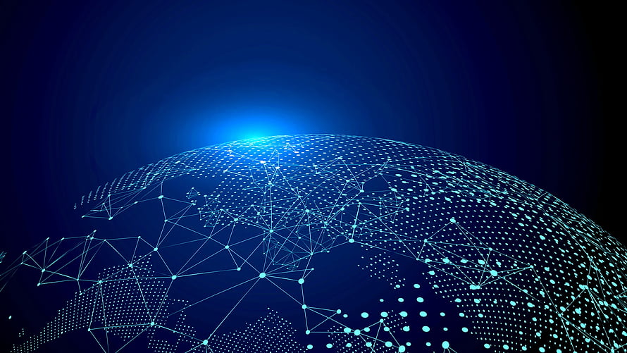 Glowing Digital Globe With Network Connections And Data Nodes HD wallpaper