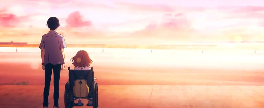 Josee, the Tiger and the Fish Anime Scene of Two Characters Watching a Sunset HD wallpaper
