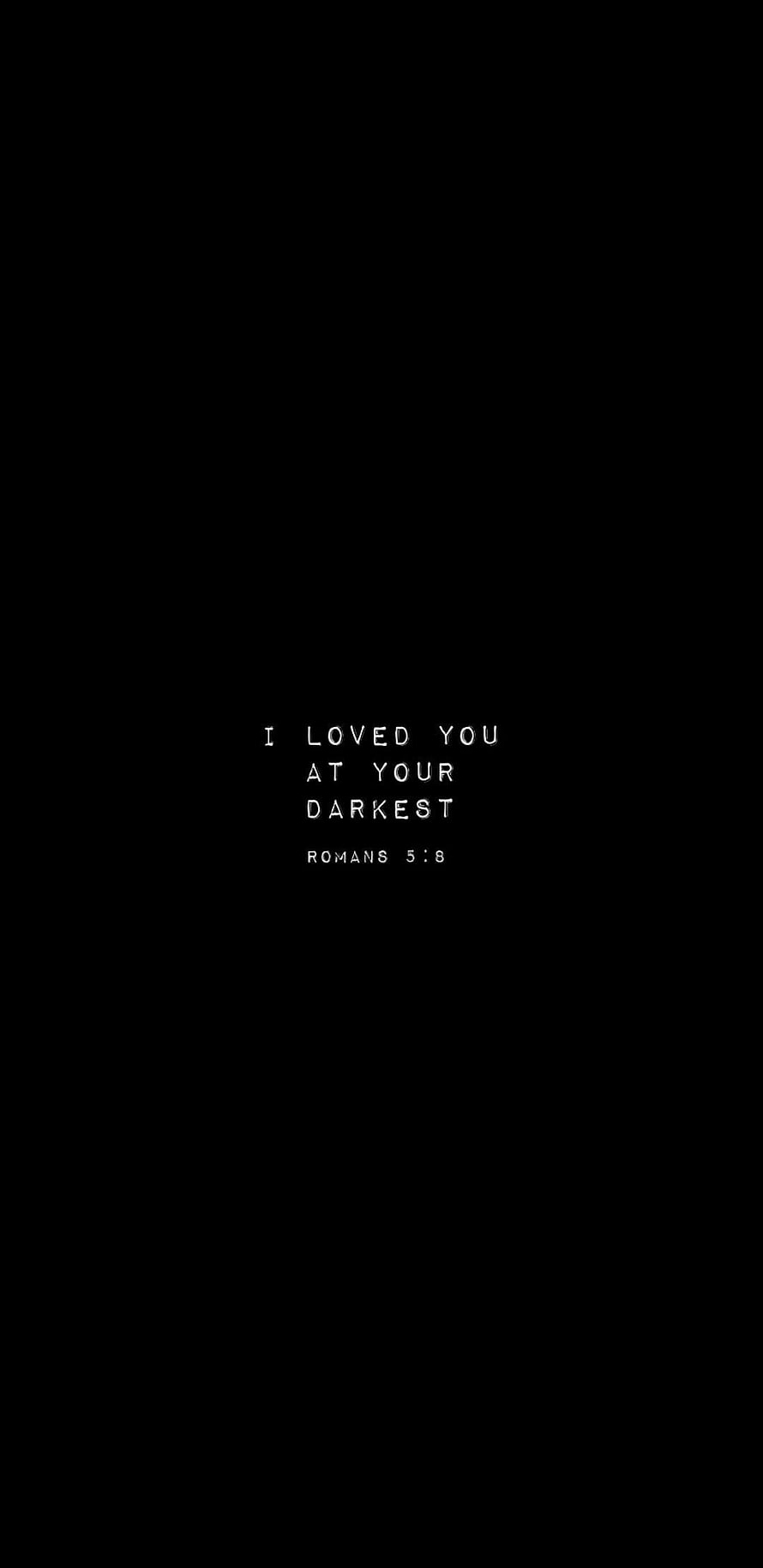 Minimalist Black Background With White Romans 5:8 Bible Verse Quote, Bible Verse, Bible Verse Aesthetic HD phone wallpaper