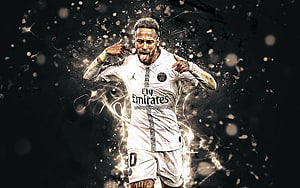 Neymar Paris Saint-Germain Goal Celebration Digital Art Wallpaper HD wallpaper