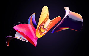 Windows 11 Dark Mode Abstract 3D Ribbon Wallpaper HD wallpaper