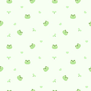 Cute Green Frog Seamless Pattern with Hearts and Sprouts HD phone wallpaper