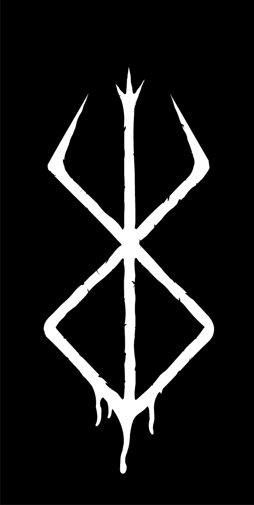 White Bluetooth Symbol With Dripping Effect On Black Background HD phone wallpaper
