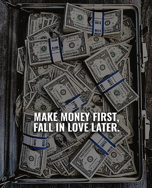 Open Briefcase Filled With Stacks of US Dollar Bills and Motivational Quote HD phone wallpaper