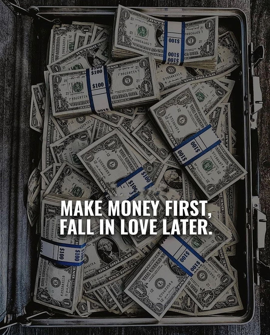 Open Briefcase Filled With Stacks of US Dollar Bills and Motivational Quote HD phone wallpaper
