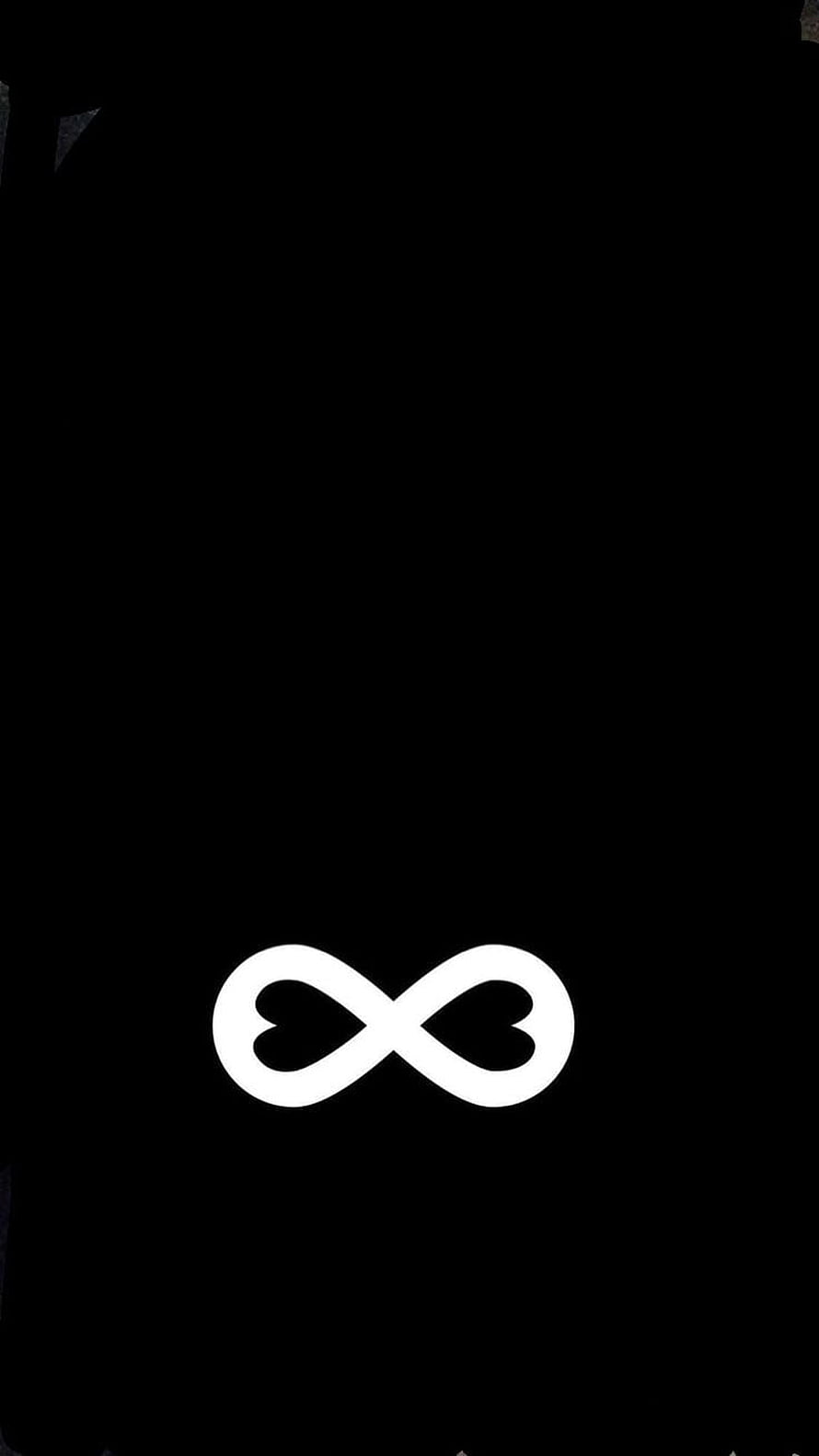 Minimalist White Infinity Symbol on Black Background HD phone wallpaper