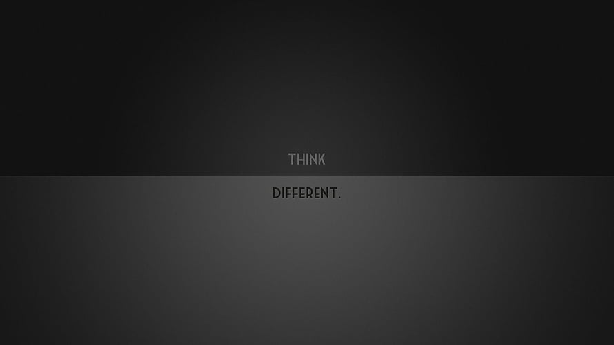 Minimalist Dark Gray Background with Think Different Text HD wallpaper