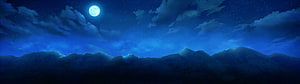 Fairy Tail Winter Night Sky with Full Moon and Clouds HD wallpaper