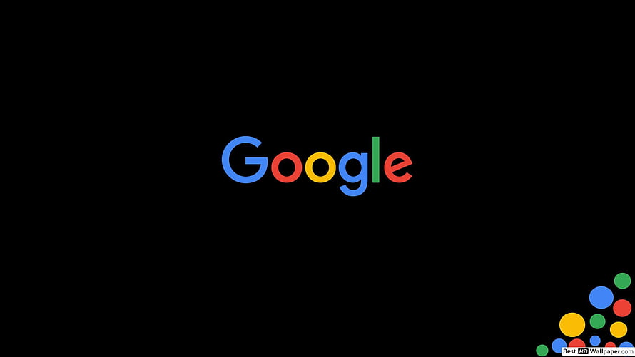 Google Logo on Black Background with Colorful Dots HD wallpaper