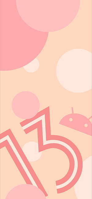 Android 13 Minimalist Geometric Wallpaper with Soft Pink and Peach Tones HD phone wallpaper