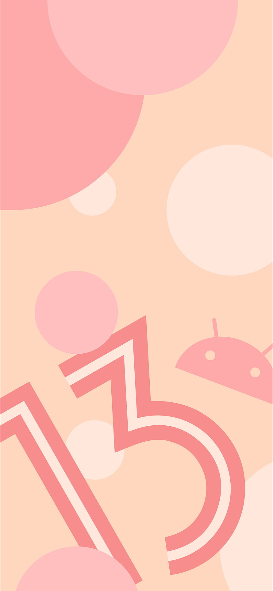 Android 13 Minimalist Geometric Wallpaper with Soft Pink and Peach Tones HD phone wallpaper
