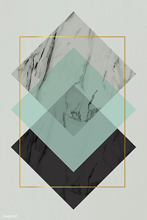 Minimalist Geometric Marble Diamond Pattern with Gold Frame and Mint Accents HD phone wallpaper
