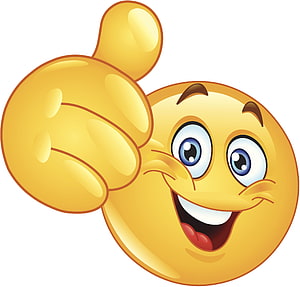 Cheerful Golden Cartoon Face Giving a Friendly Thumbs Up Gesture HD wallpaper