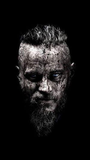 Intense Portrait of a Dirty Bearded Man with Piercing Blue Eyes, Ragnar Lothbrok HD phone wallpaper