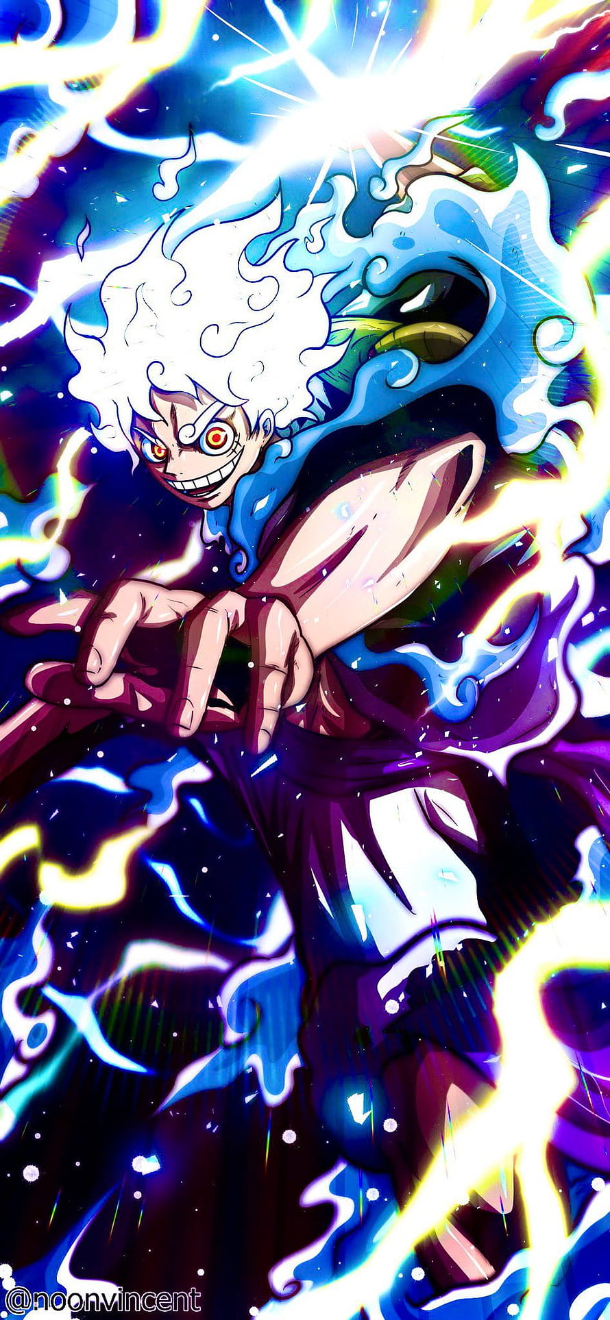 Monkey D. Luffy Gear 5 Sun God Nika Form Anime Wallpaper HD phone wallpaper