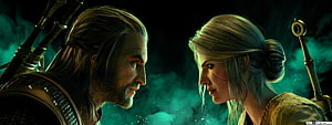 Geralt and Ciri Face to Face in The Witcher 3 Wild Hunt Cinematic Scene HD wallpaper