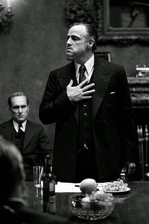 Vito Corleone Hand Gesture Scene from The Godfather Movie HD phone wallpaper