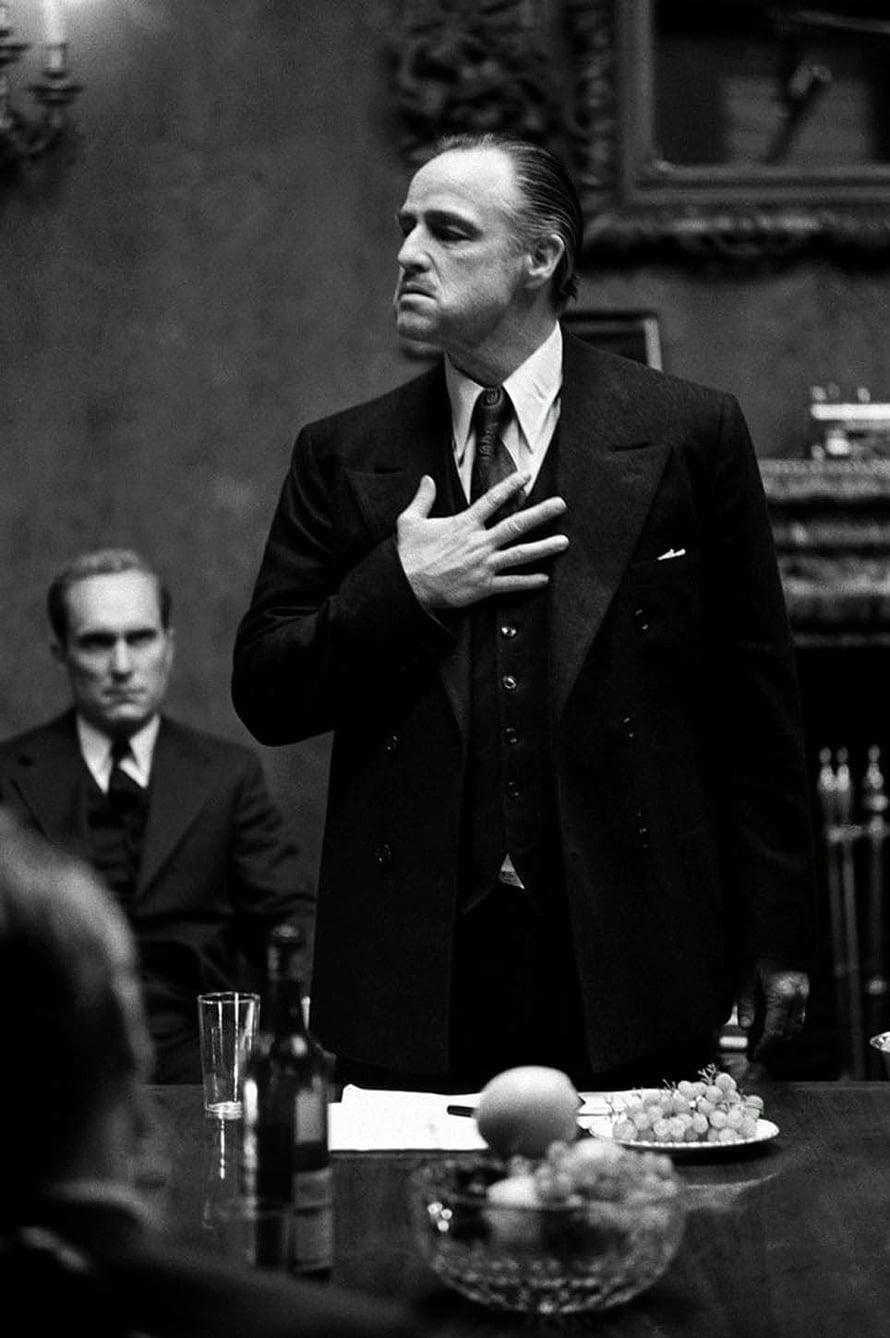 Vito Corleone Hand Gesture Scene from The Godfather Movie HD phone wallpaper