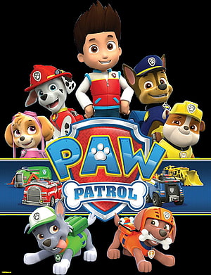 Paw Patrol Team Group Portrait with Ryder and Rescue Vehicles HD phone wallpaper