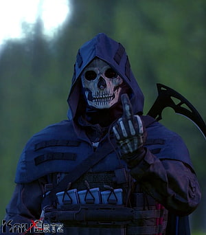 Grim Reaper Tactical Soldier Character With Scythe And Skull Mask HD phone wallpaper