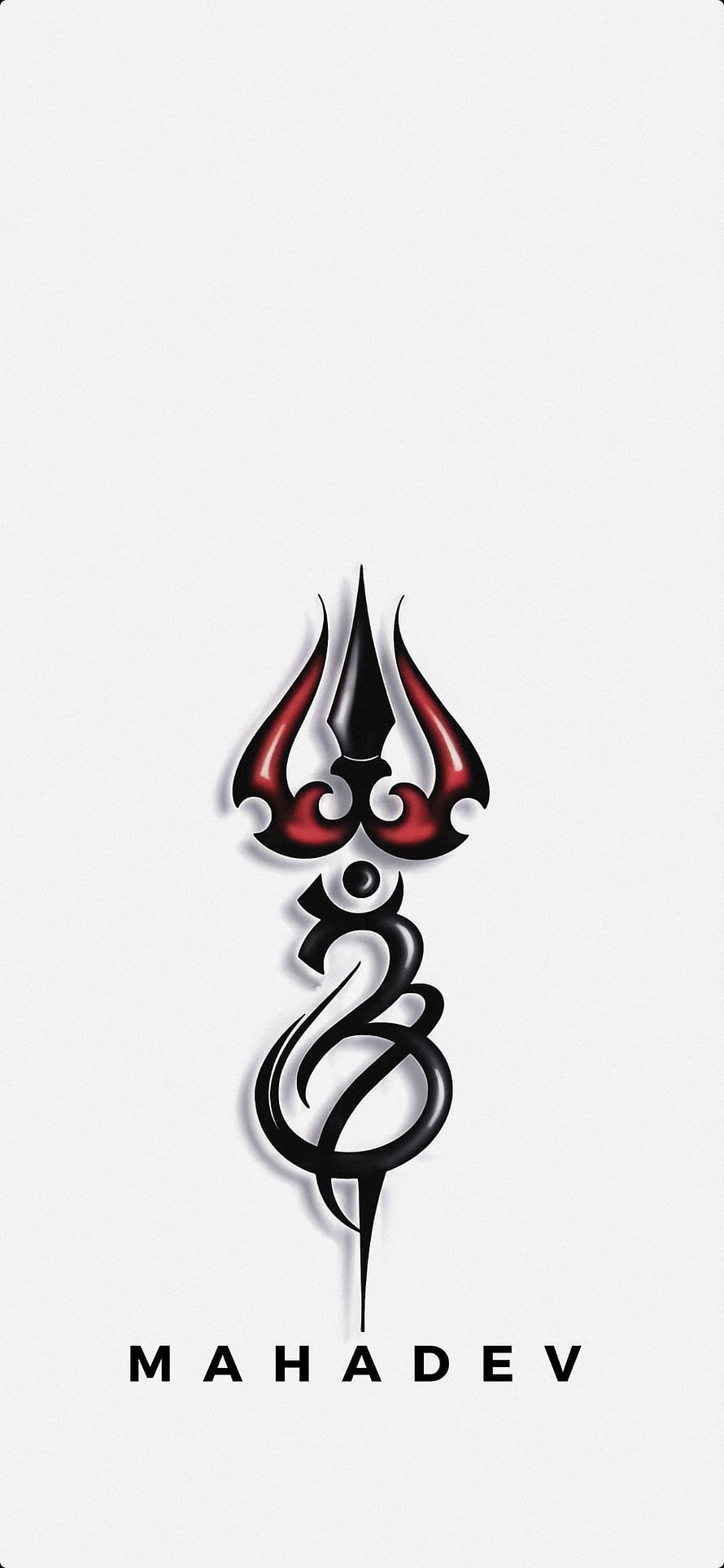 Mahadev Trishul Symbol Wallpaper - Black and Red Trident Design HD phone wallpaper