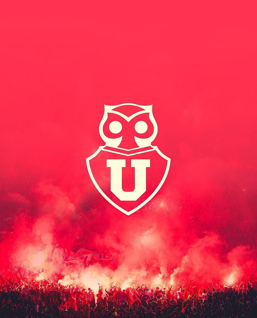 Universidad de Chile crest with stadium crowd and red smoke flares HD phone wallpaper