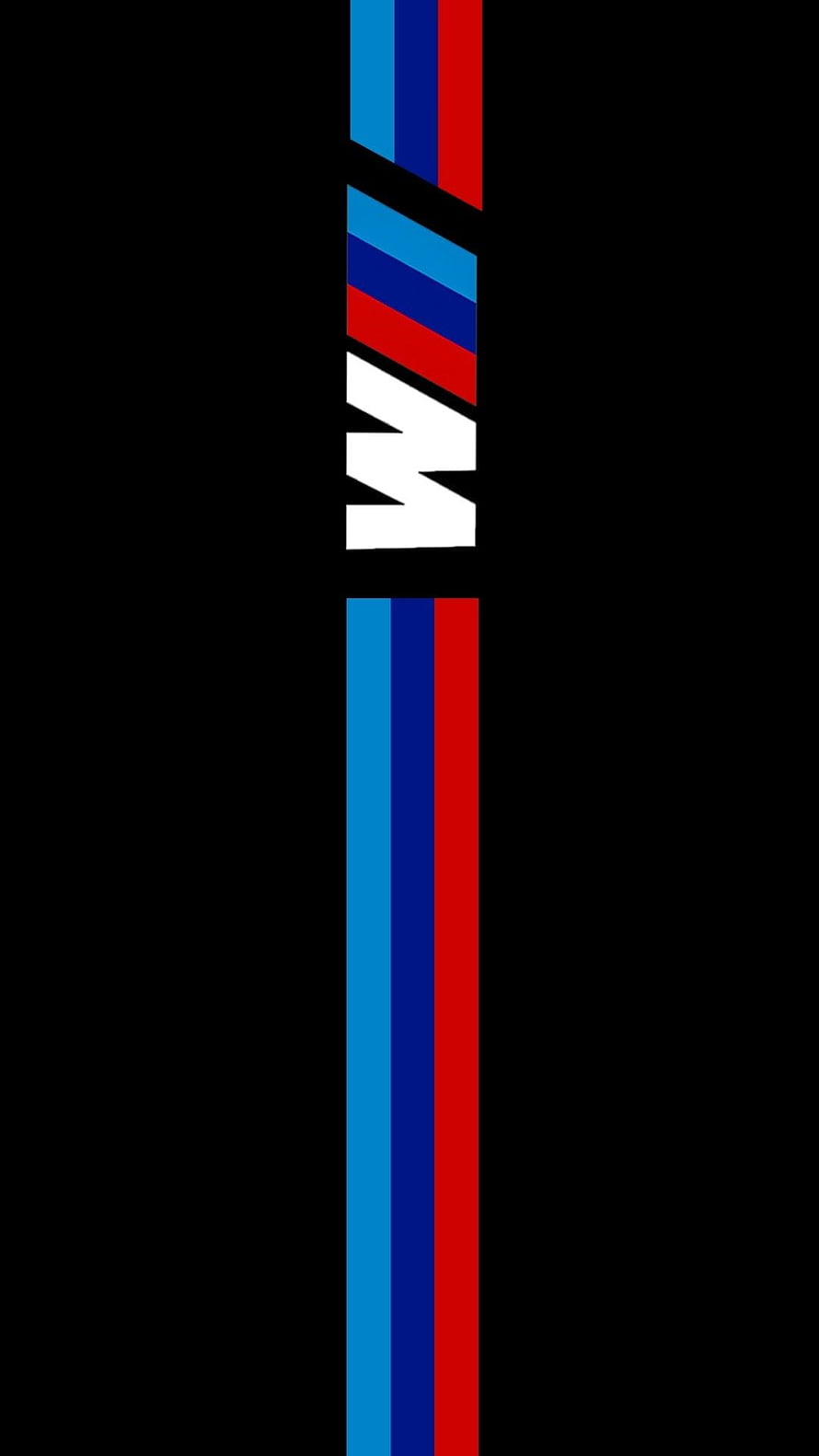 BMW M Vertical Stripes Logo on Black Background Minimalist Design HD phone wallpaper