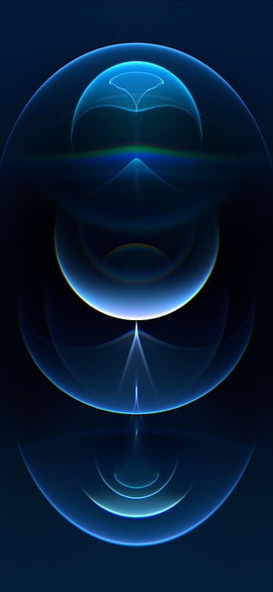 Abstract Blue Orb With Iridescent Rings And Glowing Light Flares HD phone wallpaper