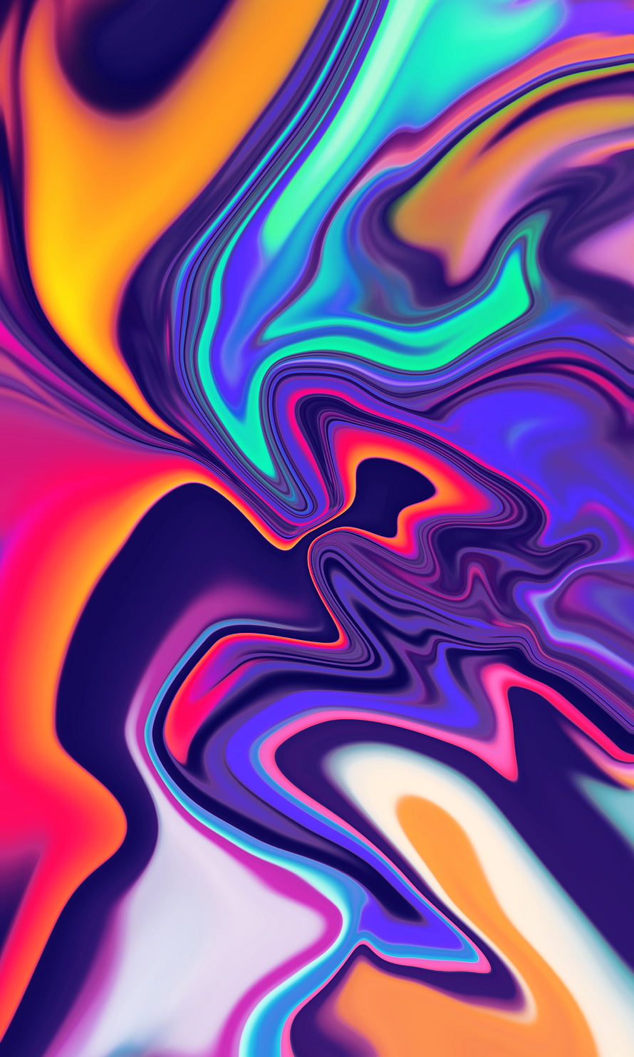 Vibrant Liquid Gradient Abstract Wallpaper With Neon Swirls HD phone wallpaper
