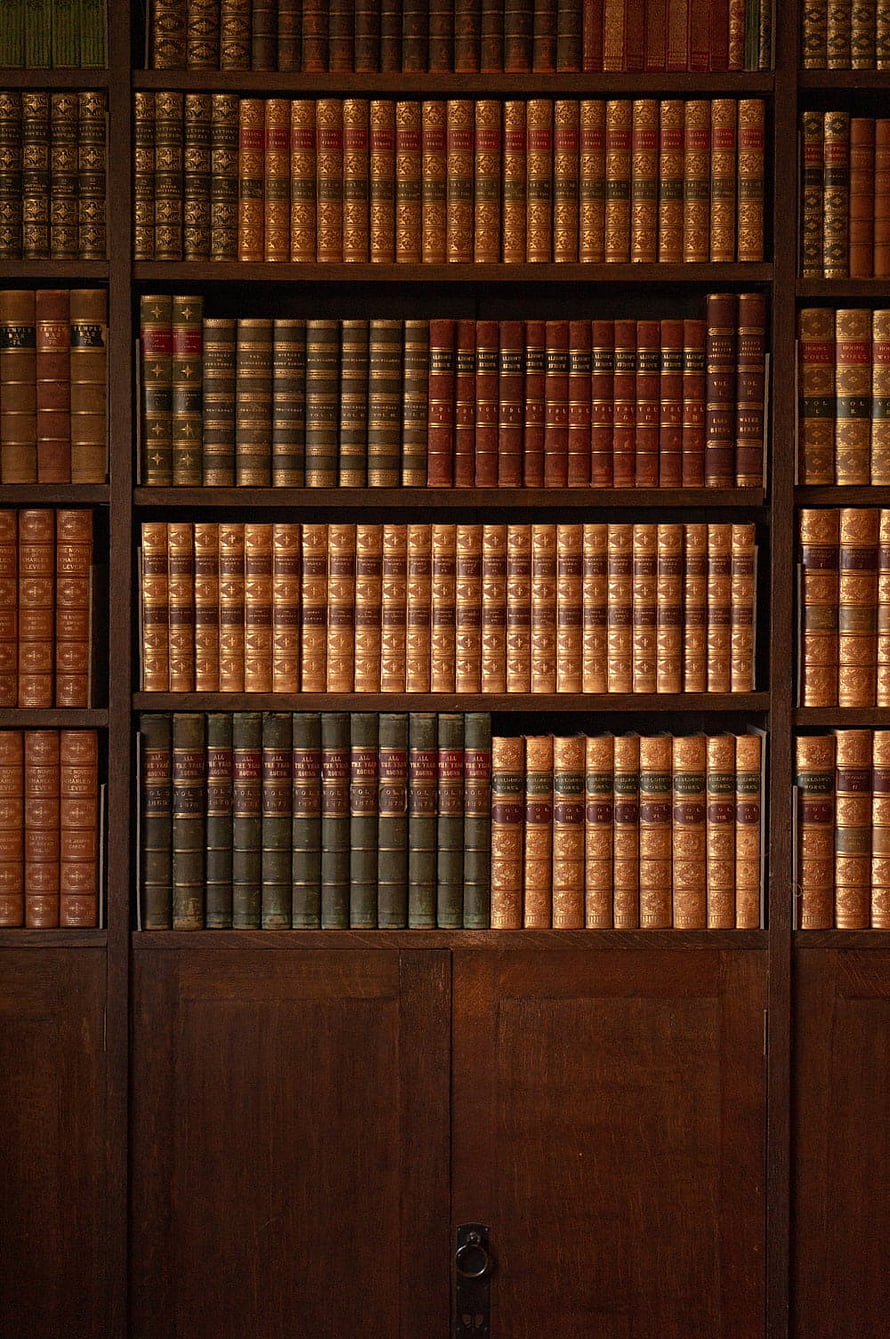 Antique Leather Bound Books on Dark Wooden Library Shelves HD phone wallpaper