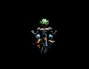 Dragon Ball Super Broly and Gogeta Blue Anime Characters Dark Background HD wallpaper