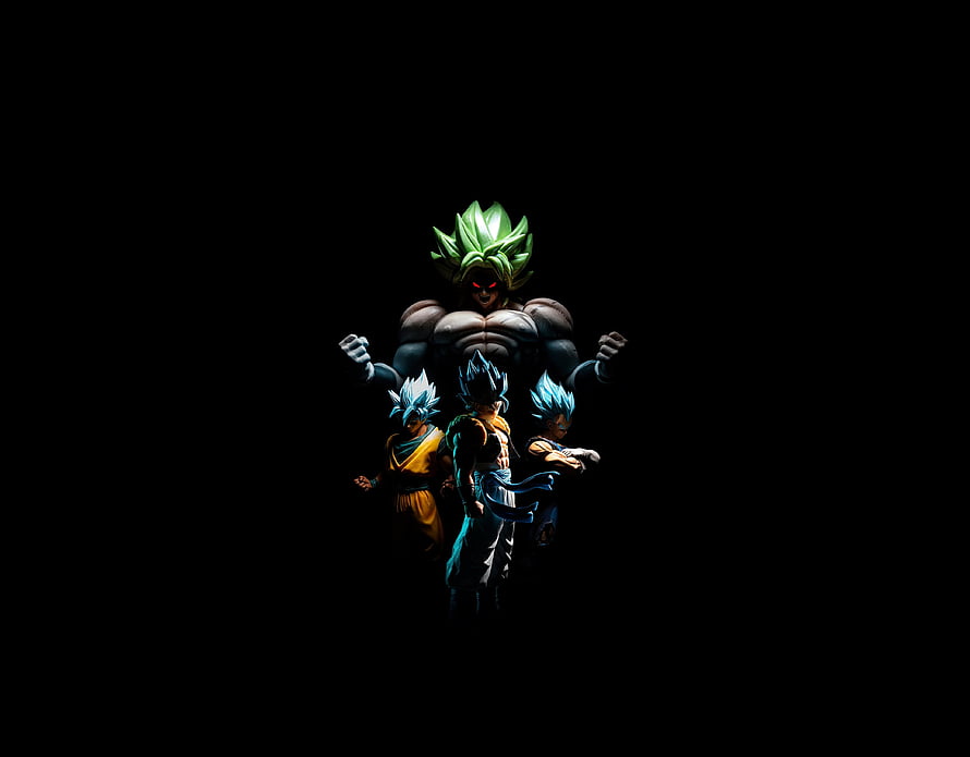 Dragon Ball Super Broly and Gogeta Blue Anime Characters Dark Background HD wallpaper