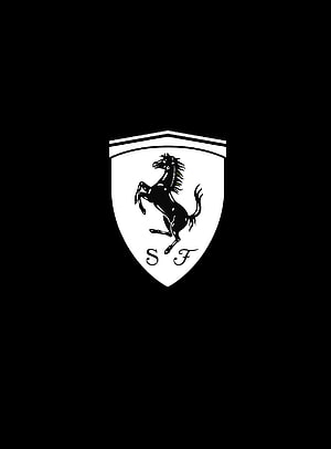 Scuderia Ferrari Prancing Horse Emblem on Black Background HD phone wallpaper