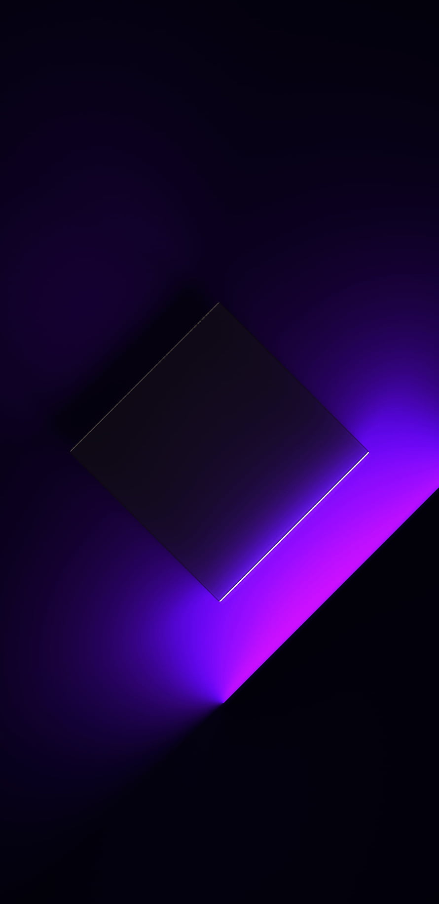 Abstract Purple Neon Square Geometric Shape Dark Background HD phone wallpaper