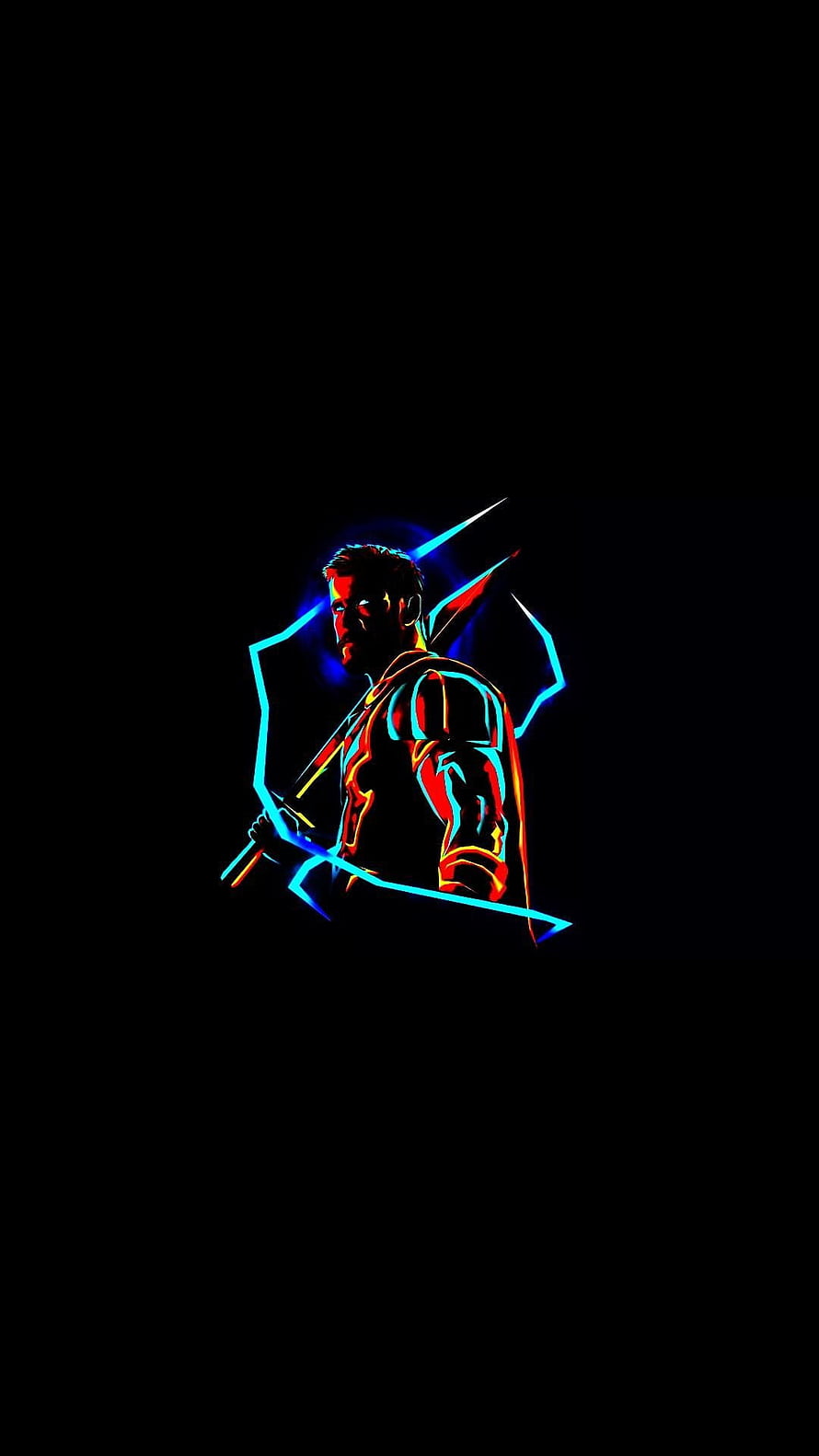 Captain America Neon Glow Artwork HD phone wallpaper