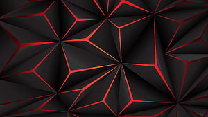 Abstract Geometric Pattern With Red Lines On Black Background HD wallpaper