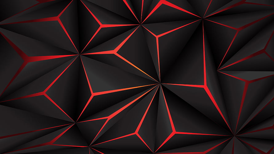 Abstract Geometric Pattern With Red Lines On Black Background HD wallpaper
