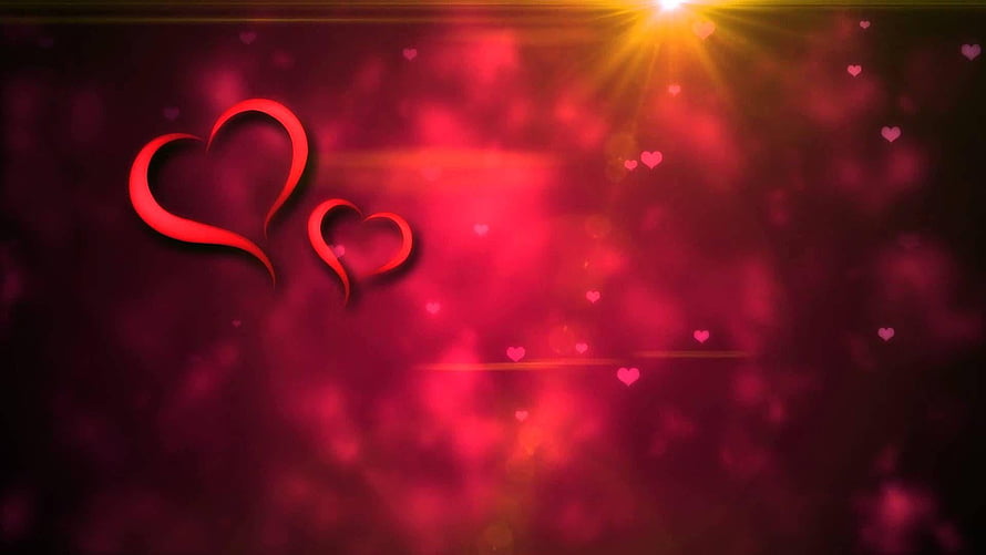 Romantic Red Hearts Background With Glowing Light Flares And Soft Bokeh Effects, Marriage Background, Wedding Album HD wallpaper