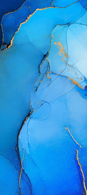 Abstract Blue and Gold Marble Texture with Fluid Art Patterns HD phone wallpaper