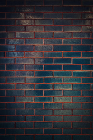Dark Textured Brick Wall Pattern with Deep Blue and Teal Tones HD phone wallpaper