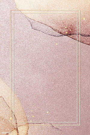 Elegant Rose Gold Marble Texture With Glitter And Double Gold Frame Border HD phone wallpaper