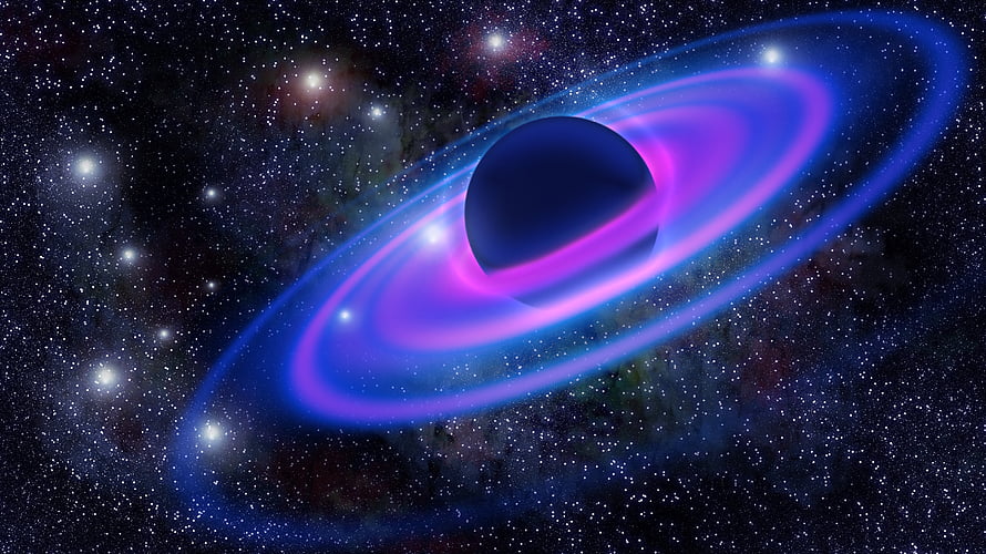 Stunning Black Hole with Glowing Accretion Disk in Deep Space HD wallpaper